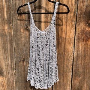 Crochet grey tank top